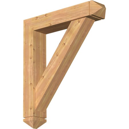 Traditional Arts And Crafts Smooth Bracket W/ Offset Brace, Western Red Cedar, 7 1/2W X 38D X 44H